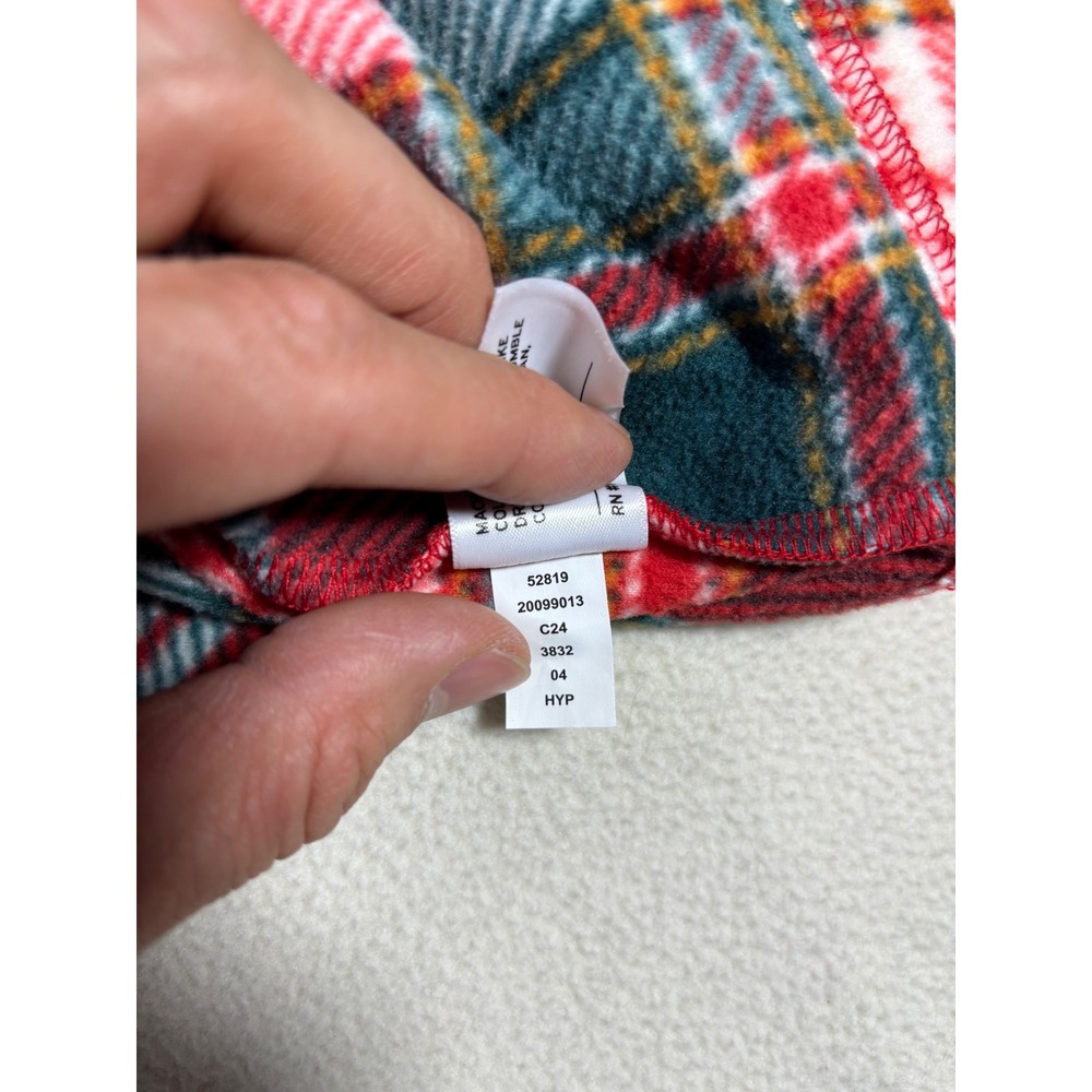 Duluth Trading Co Womens Red Plaid Fleece Snap Neck Pullover Jacket M 20099013 - Picture 8 of 9